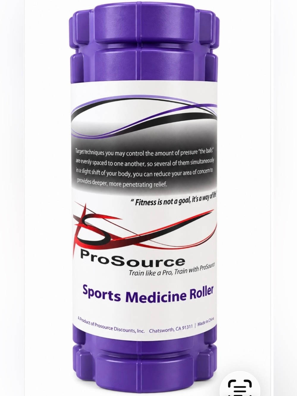 ProsourceFit High Density Foam Rollers 12 - inches long, Firm Full Body Purple